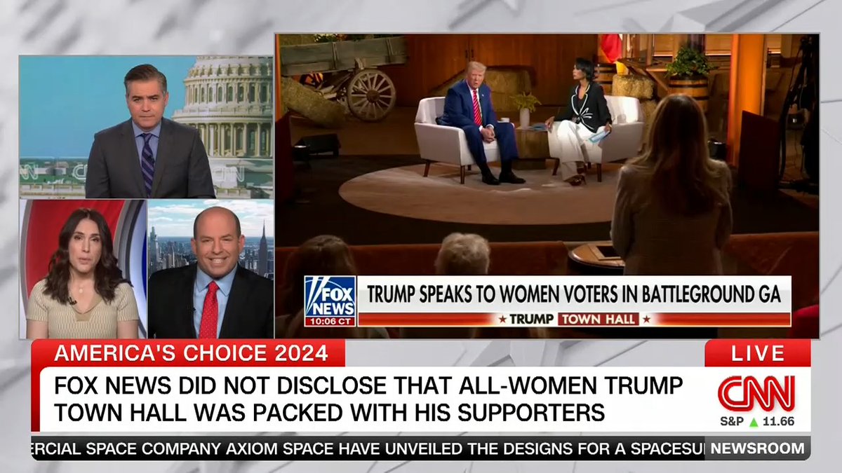 Fox did not disclose even basic information about who was asking the questions at their Trump town hall with women voters. And even more egregiously, they edited out one woman *making that disclosure*