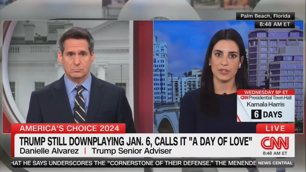 Q: Trump just called January 6 ‘a day of love.’ Is Trump confused, does he not understand the facts, or is he deliberately trying to spread misinformation? Trump advisor: Well Nancy Pelosi… Q: I am quoting Trump's own answers. He called it 'a day of love.' It was not love, it was violent. Does he not understand that? Trump advisor: I already answered that question (She did not answer that question)