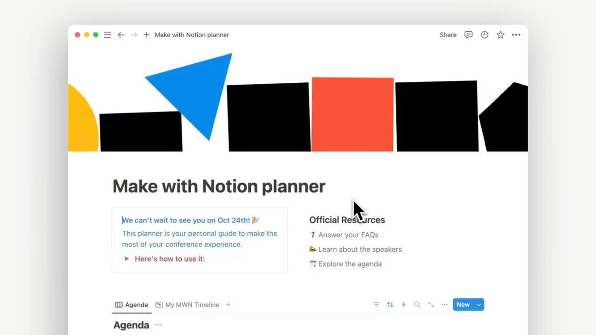 7 days 1 hr 14 min 12 sec until Make with Notion… not that we’re counting 😅 Still need to plan your perfect schedule? Use this template to help out →