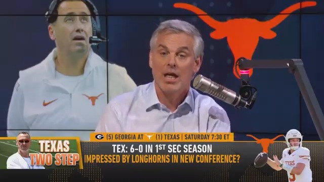 What's at stake if Texas beats Georgia this weekend? "There is a new sheriff in town in the SEC. Eye test, game test, Texas looks bigger and stronger and faster than Alabama and Georgia." — @ColinCowherd