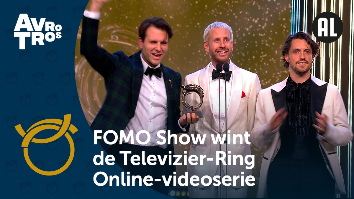 Gefeliciteerd FOMO Show! 🎉 De Televizier-Ring Online-Videoserie is voor jullie! Daan, Jasper en Tobias laten ons met veel humor zien wat we niet mogen missen. #TelevizierRing #FOMOShow