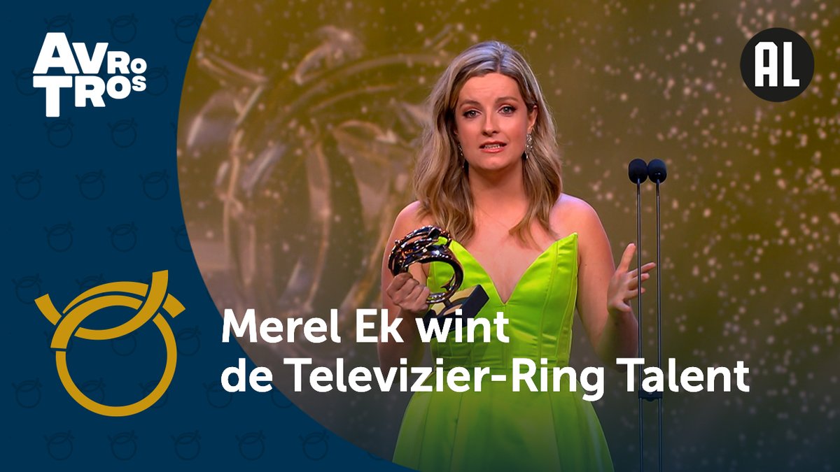 Gefeliciteerd @merelek! De Televizier-Ring Talent is voor jou! 💥 Haar scherpe politieke analyses en droge humor wordt gewaardeerd. #TelevizierRing #MerelEk