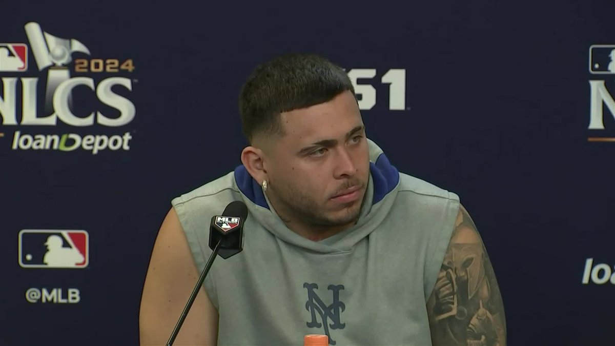 Francisco Alvarez says that Starling Marte talked to him yesterday and told him to "be happy" and "play your game" "He doesn't talk too much. I feel like he talked to me from the heart, so I really appreciate him to do that."