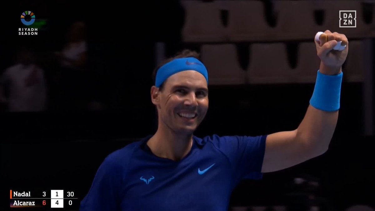 Had to smile after that one ๐ #SixKingsSlam Rafa Nadal