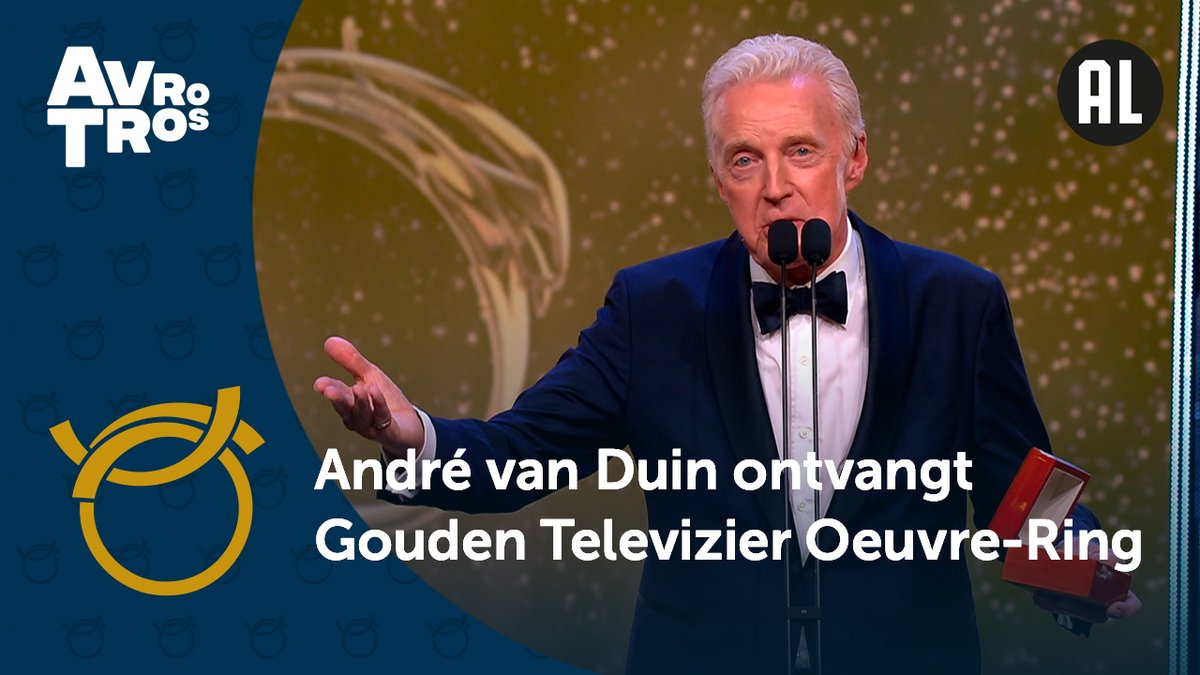 Wauw! André van Duin wordt als vijfde tv-icoon onderscheiden met de Gouden Televizier Oeuvre-Ring 💍 Gefeliciteerd! #televizierring
