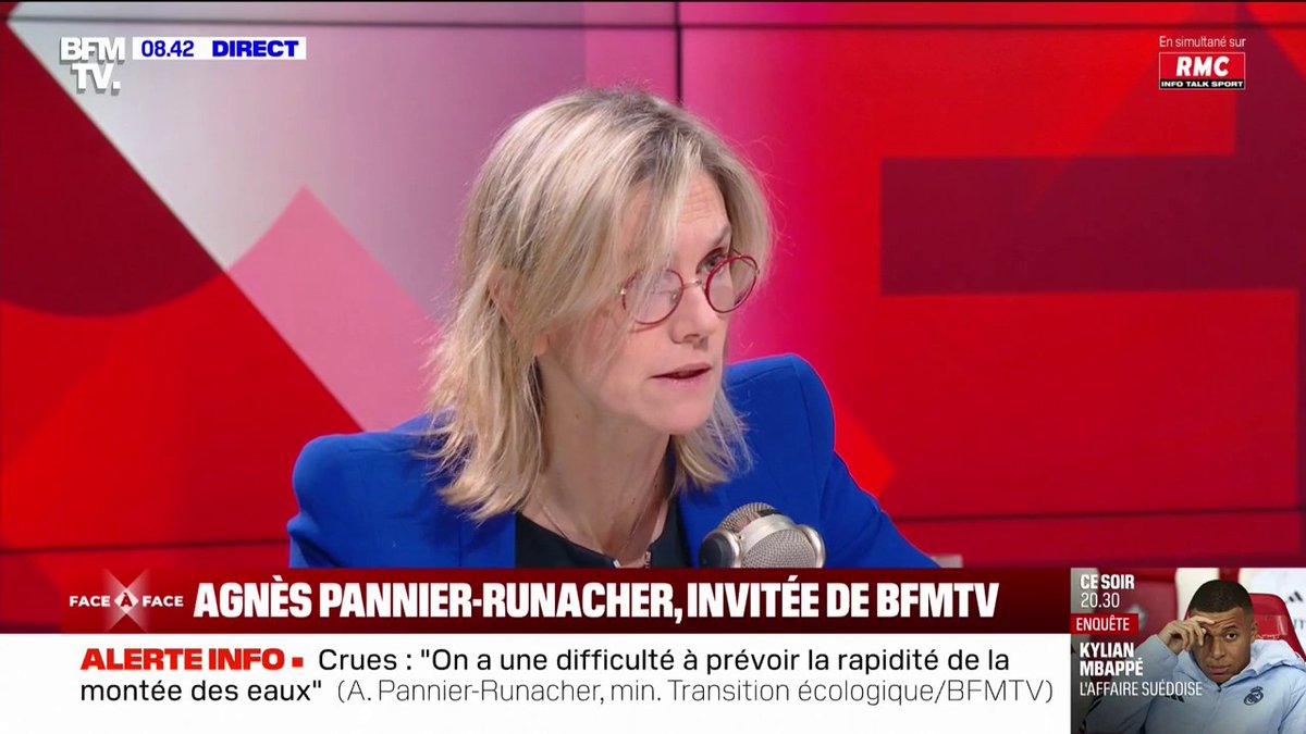 Prévisions des inondations: "Il faut un budget qui soit à la hauteur de la situation et ce n'est pas le cas aujourd'hui", souligne Agnès Pannier-Runacher