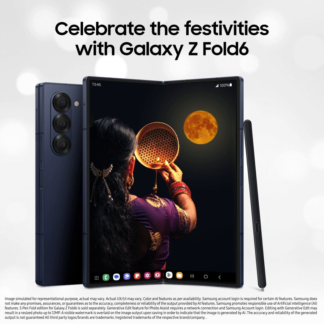 Special moments deserve to be captured in all their glory! Turn your #KarvaChauth moments into picture-perfect moments with Photo Assist on Galaxy Z Fold6. #GalaxyAI #GalaxyZFold6 #Samsung