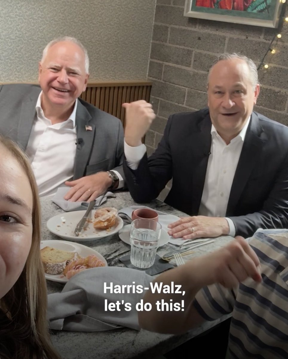 Breakfast on the road with Hope and Cole. Nothing better–except winning this election.
