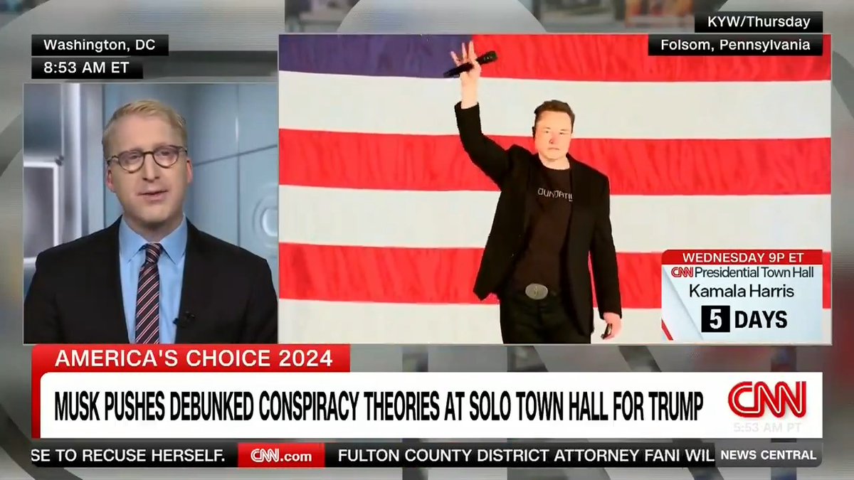 Elon Musk peddled multiple debunked and inaccurate claims about the 2020 election last night at his pro-Trump campaign event. He falsely claimed Dominion was in Philly (it wasn't) and said there were statistical anomalies in PA/AZ results (there weren't)