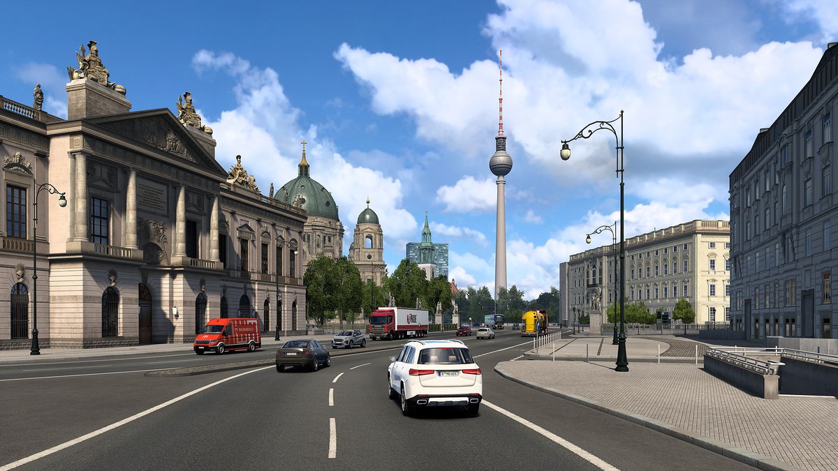 Willkommen in Berlin! 🇩🇪 As part of the next phase of Germany Rework project, we've completely revamped the capital city. Our talented map designers have meticulously recreated its iconic landmarks and vibrant atmosphere for ETS2! 🏙️ See more here 👇