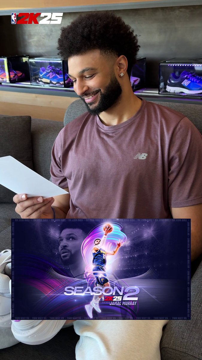Jamal Murray gets a first look at his Season 2 artwork featuring some exclusive New Balance Basketball kicks 🔥