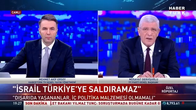 Türkiye İsrail tehdidi altında mı? #ÖzelRöportaj'da İYİ Parti Genel Başkanı Müsavat Dervişoğlu: "İsrail Türkiye'ye saldıramaz. Dışarıda yaşananlar, iç politika malzemesi olmamalı."