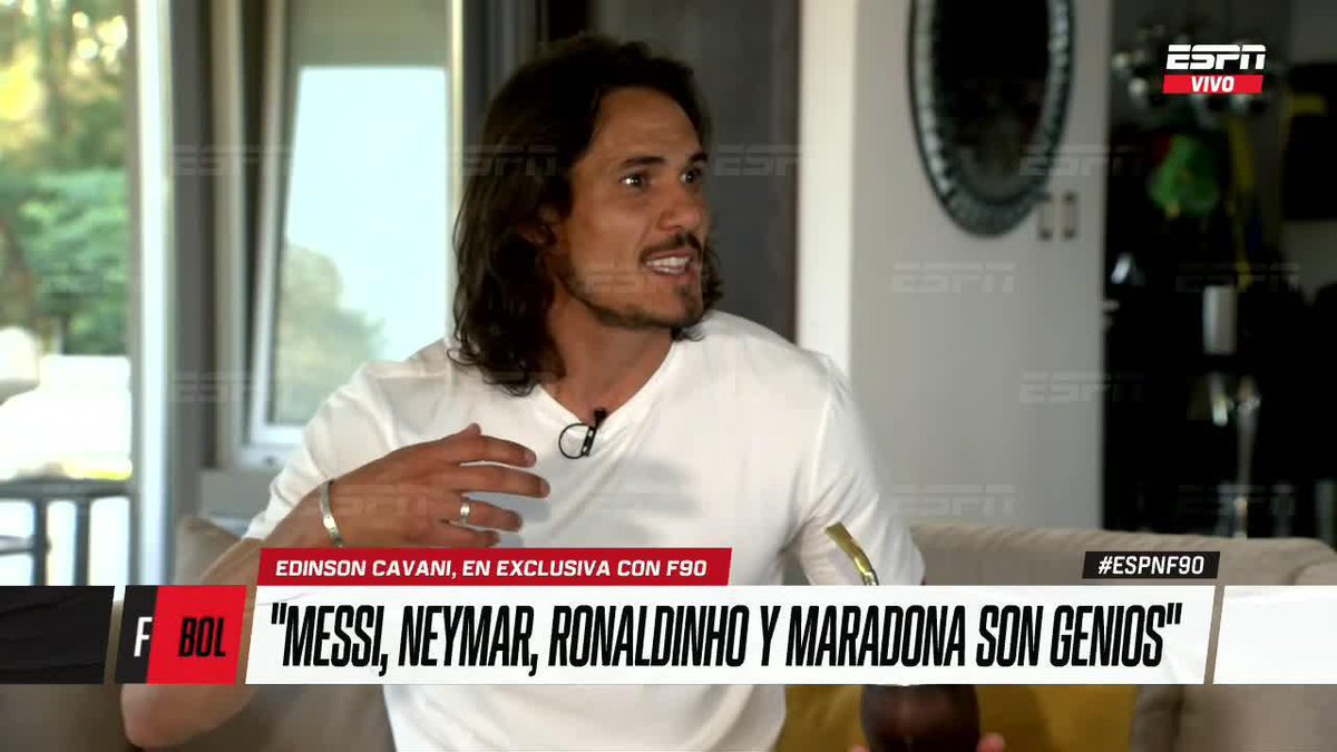 🧙‍♀️ "MESSI, NEYMAR, ESOS SON GENIOS CON LA PELOTA... RONALDINHO, MARADONA" Cavani y su parecer sobre el sinónimo "genio del fútbol". 📺 No te pierdas #ESPNF90 en vivo por #DisneyPlus