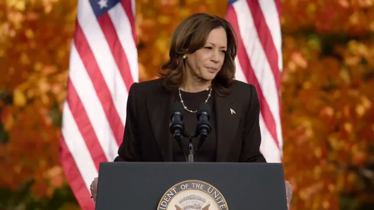 Vice President Harris: Trump is ducking debates and canceling interviews. His own campaign team recently said it is because of exhaustion. If you are exhausted on the campaign trail, it raises real questions about whether you are fit for the toughest job in the world
