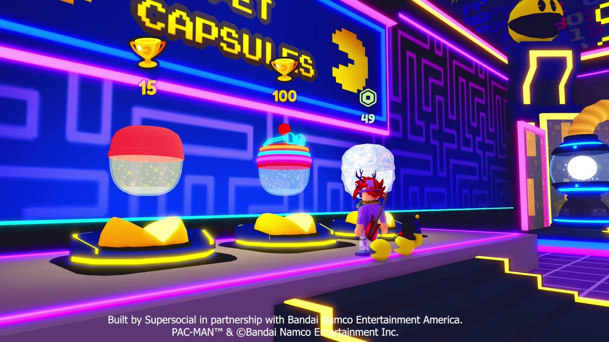 Eat dots. Collect pets. Battle GHOSTS. Play the all-you-can-eat PAC-MAN Simulator on Roblox for a chomp-tastic good time! 🍒