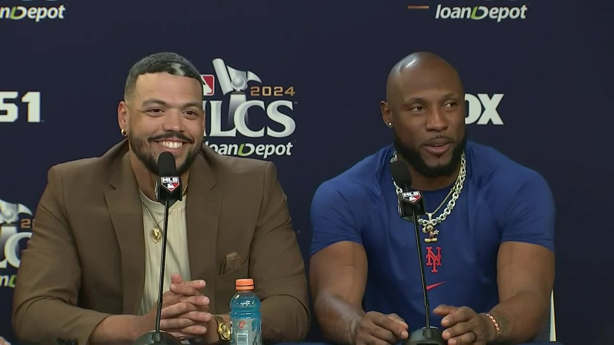 Starling Marte shares the story of a fan giving him a necklace during today's game, and then getting a hit in his next at bat: