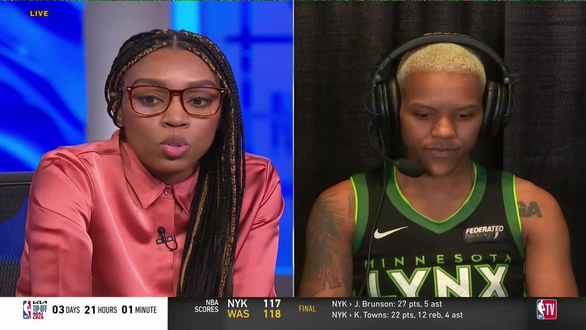 "Man, I love these moments. This is what you play for!" Courtney Williams caught up with Renee Montgomery and Chris Miles following the Lynx's game 4 #WNBAFinals victory 👏