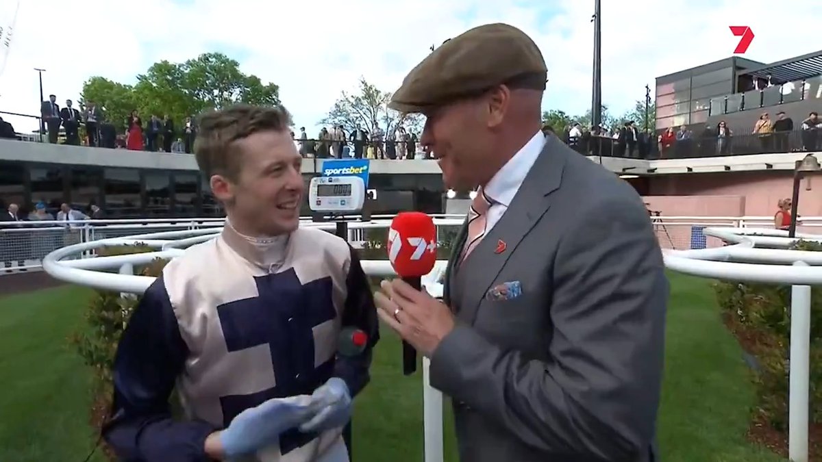 "Let's go this is grouse." Harry Coffey is now a Caulfield Cup-winning jockey. Harry Coffey Jason Richardson