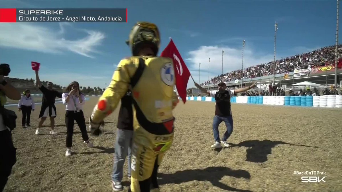 Out of this world!👽 7oprak celebrates another title to his name👏🏆 #SpanishWorldSBK 🇪🇸