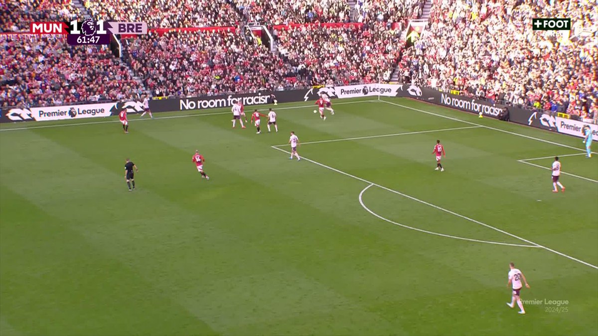 Lโinspiration de Bruno Fernandes. ๐คค รa va mieux pour Man United qui est maintenant devant face ร Brentford grรขce ร Rasmus Hojlund ! โค๏ธ๐ฅ ๐ฅ CANAL+ Foot