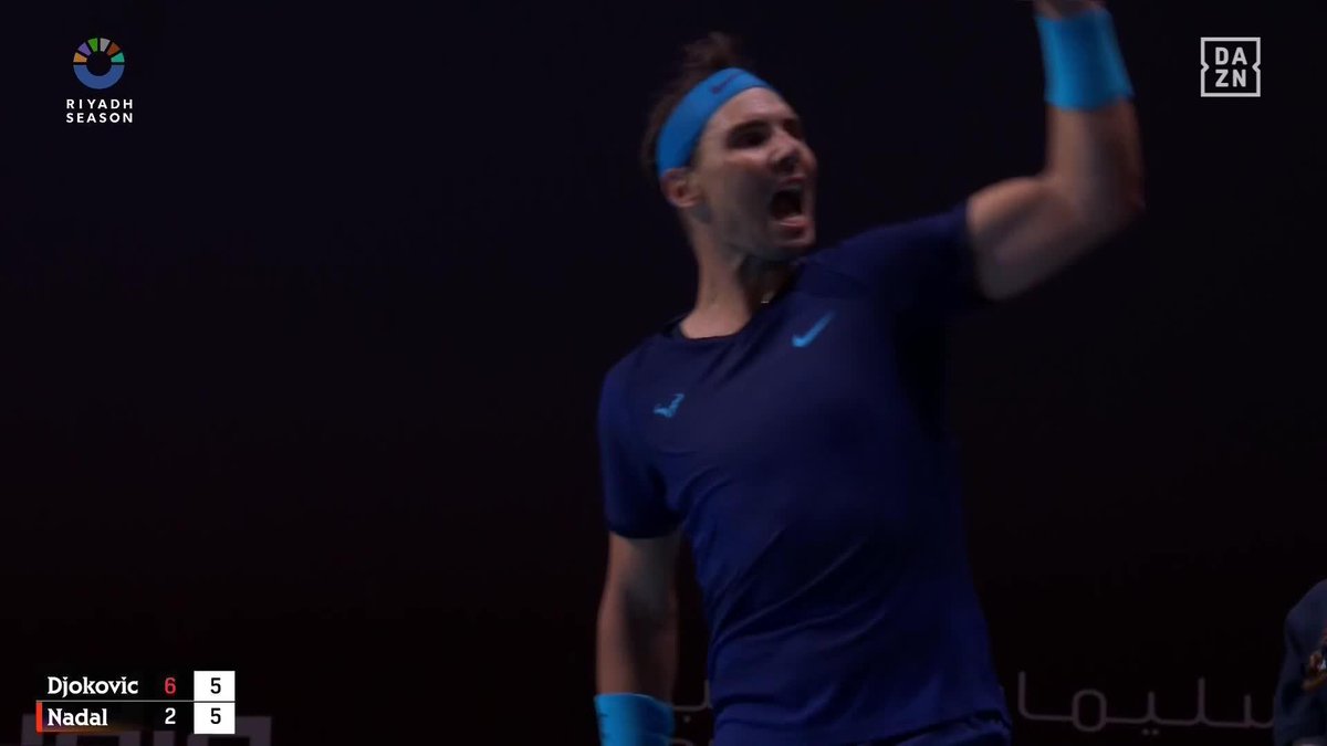 Rafa. Nuestro Rafa ❤️ El que nos ha levantado del sofá durante casi 20 años. El de salvajadas como esta 🤯 Nadal, no dejes que esto termine Sigue el #SixKingsSlam GRATIS en DAZN #RiyadhSeason 🔗
