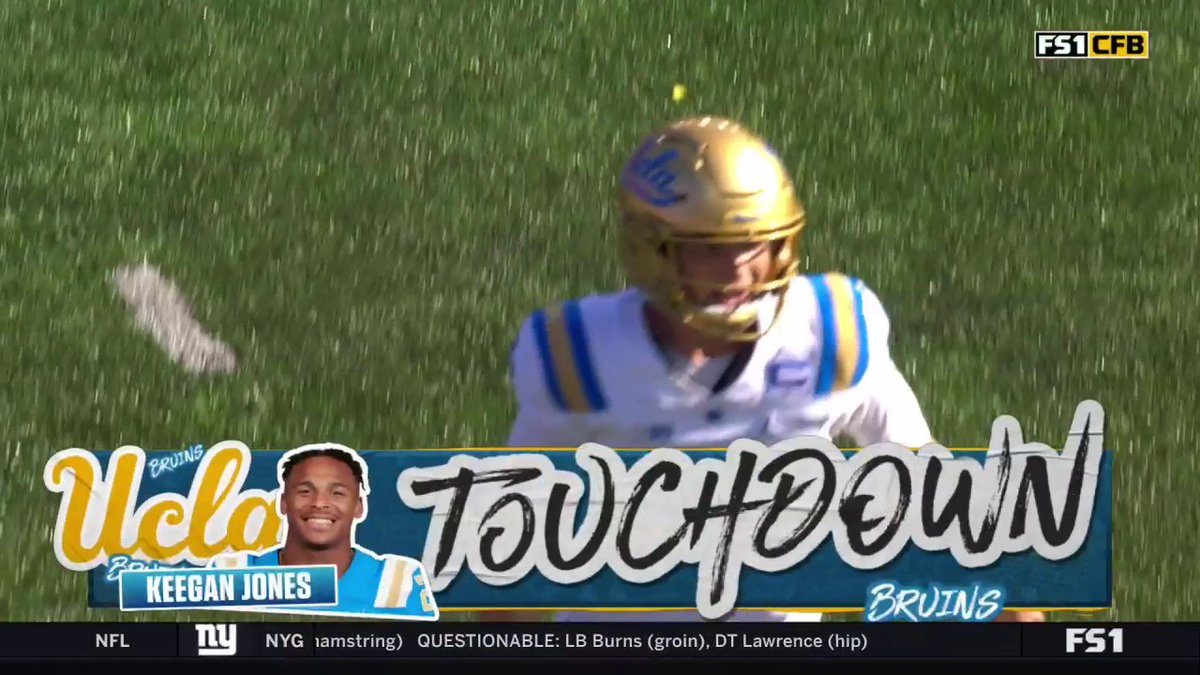 Sideline to Keegan Jones and nothing but tail lights! 🤩 TOUCHDOWN UCLA Football