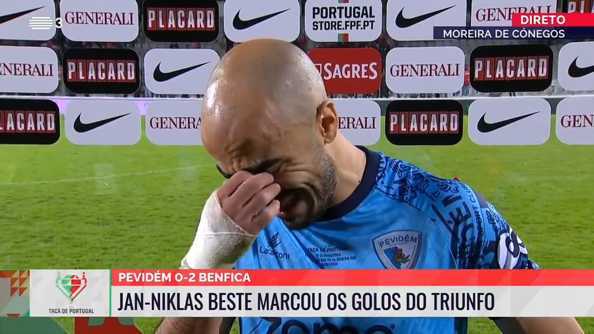 A flash interview de Pedrinho, do Pevidém, após defrontar o Benfica 💙 🎥: RTP