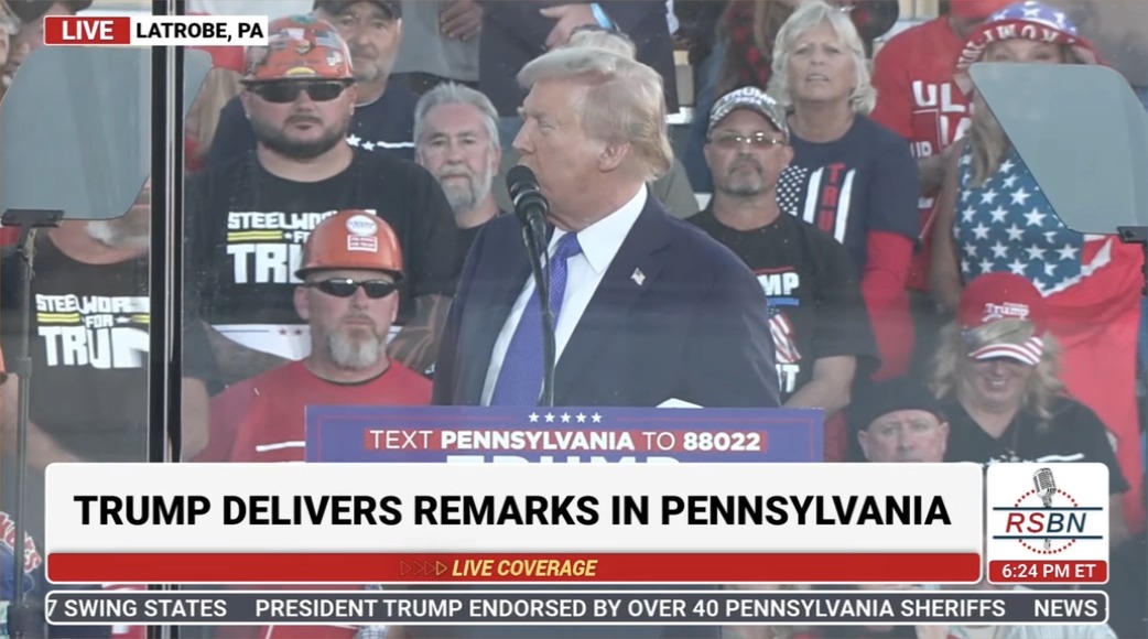 A tired and exhausted Trump gets distracted mid-sentence: “I'm looking at my hair up there. Oh, I don't like it. I don't like it. I'm gonna re-comb my hair”