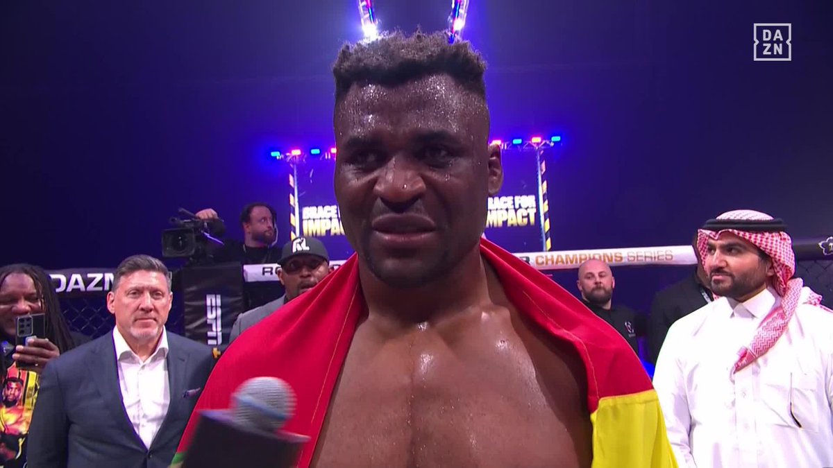Francis Ngannou: “I can’t think of anything but my son Kobe. I took this fight because of him, I wanted to fight for him.” “Without Kobe, we wouldn’t be here tonight. I hope they can remember his name.” #PFLSuperFights ❤️