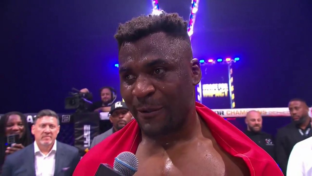 "Without Kobe, we wouldn't be here tonight. I hope they can remember his name." Francis Ngannou dedicated his #PFLSuperFights win to his son Kobe, who died at 15 months old back in April.