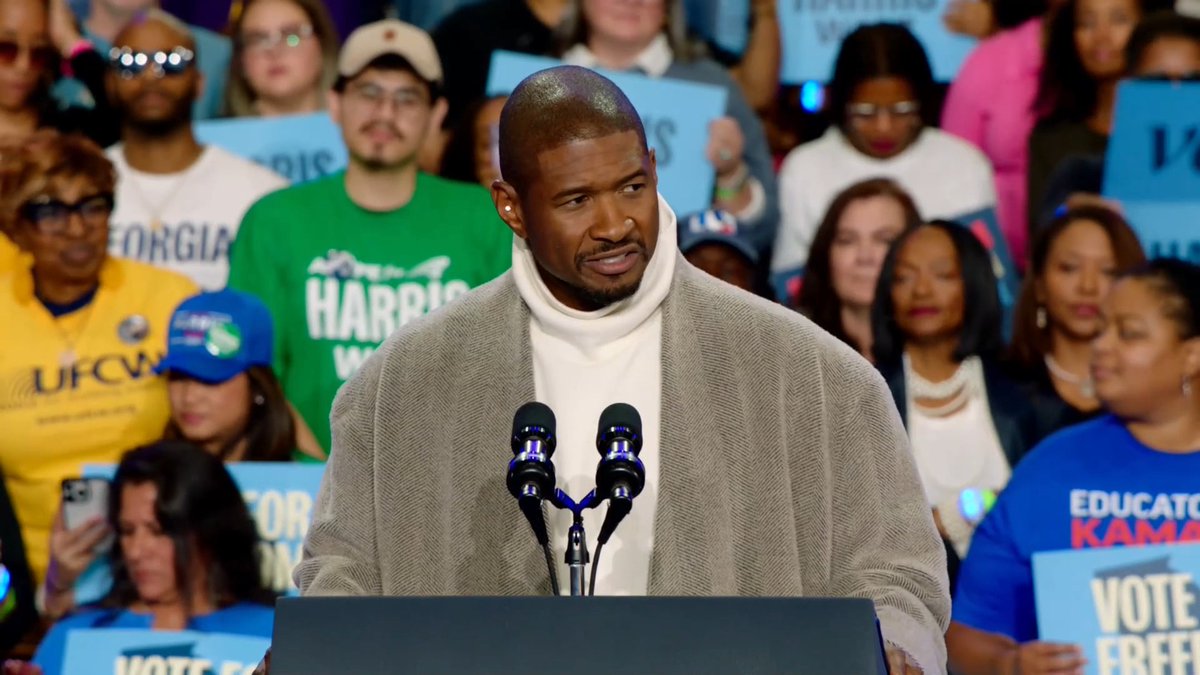 🇺🇸USHER USHERS IN KAMALA: HER LEADERSHIP? IT’S GOT ME SAYIN’ YEAH! "I'm supporting Kamala Harris because she fights for everyone's rights and freedom. It doesn't matter where you come from."