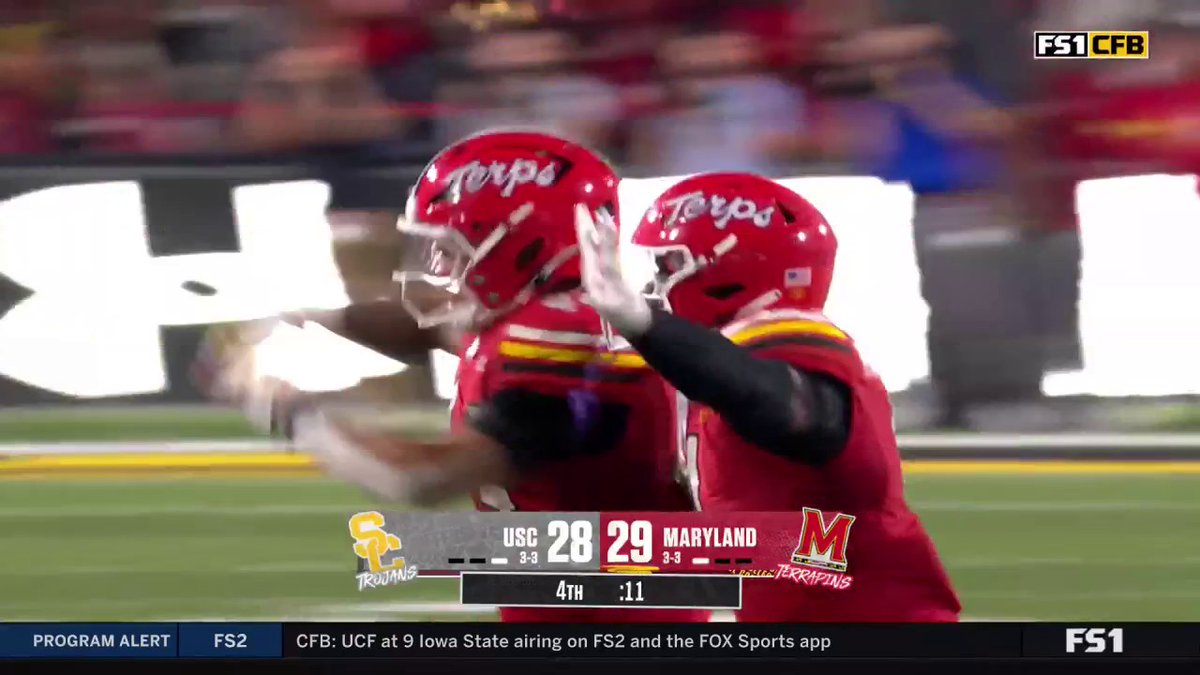 MARYLAND TAKES DOWN USC WHAT A CALL BY THE ANNOUNCER