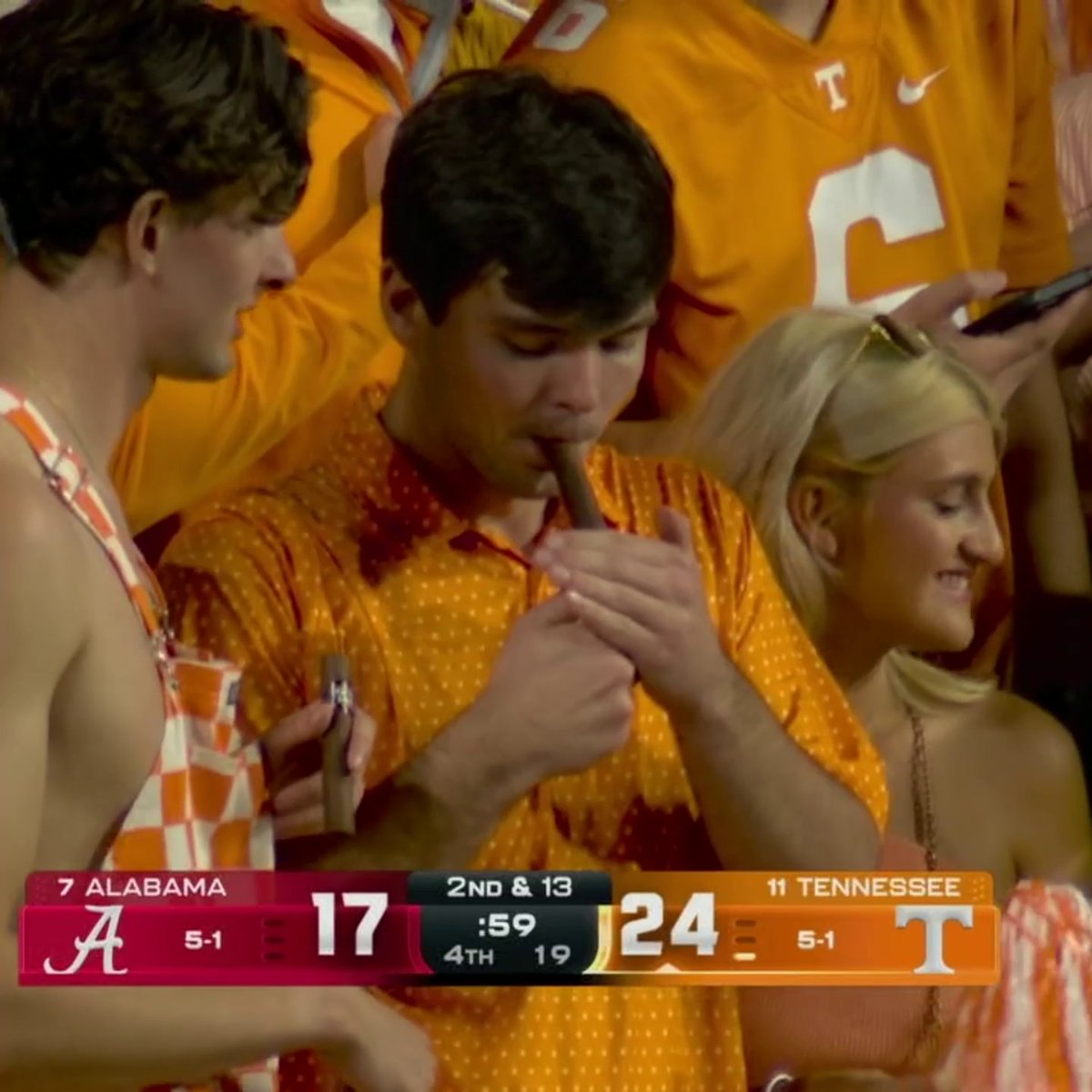 Tennessee fans celebrating after the W over Bama 🔥
