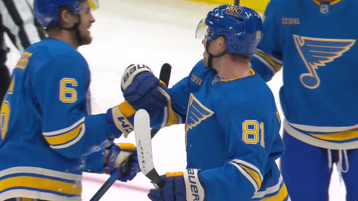 We offer you Dylan Holloway's first goal as a Blue, assisted by Philip Broberg. #stlblues