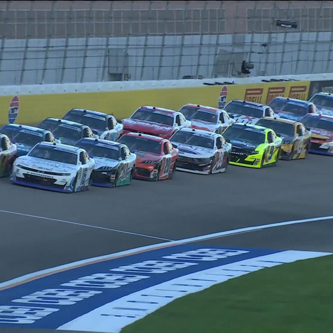 A stack-up on the restart and @TaylorGray17_ goes around!