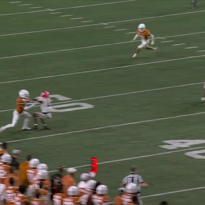 Texas fans threw debris onto the field after an interception was called back due to pass interference. The refs reversed the call after further discussion.