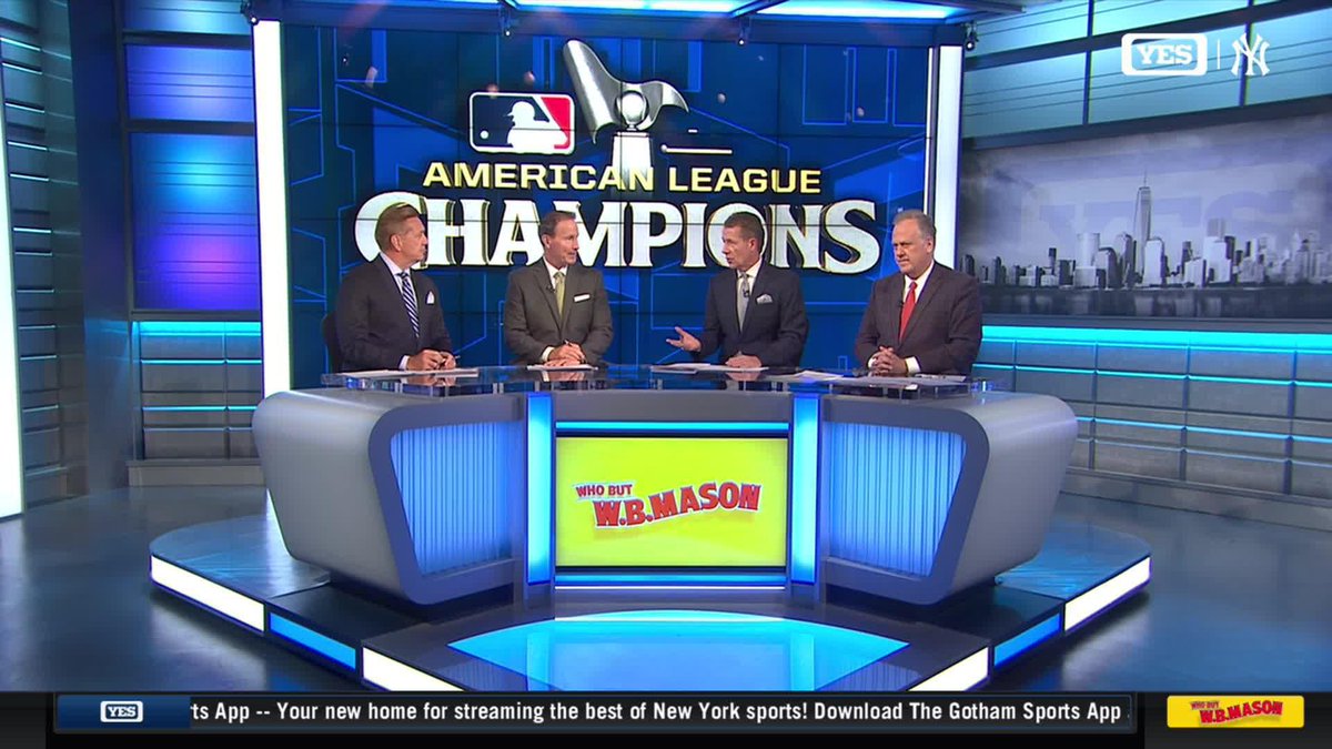 THE YANKEES ARE GOING TO THE WORLD SERIES! 🥳 Join Bob Lorenz, @flash17yes, Michael Kay, Meredith Marakovits, and JackCurryYES for the #YANKSonYES Postgame Show on YES, YES App, and The Gotham Sports App! Gotham Sports Watch LIVE: