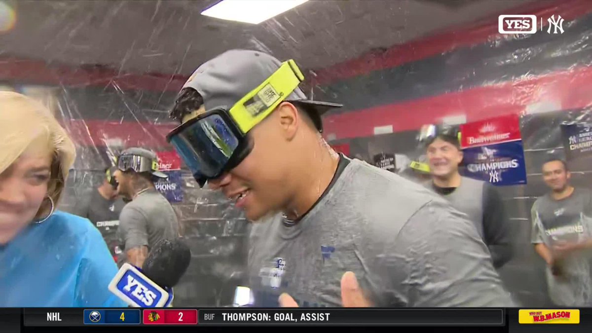 "Man, we're going all the way!" 🕺 - Juan Soto to Meredith Marakovits when asked how much he's enjoying the ALCS win Gotham Sports