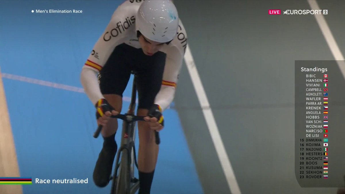 Mario Anguela 🇪🇸, pura demostración de pundonor Se ha caído dos veces... y aún así ha quedado sexto en eliminación 👏👏👏 #Ballerup2024 #TrackCycling