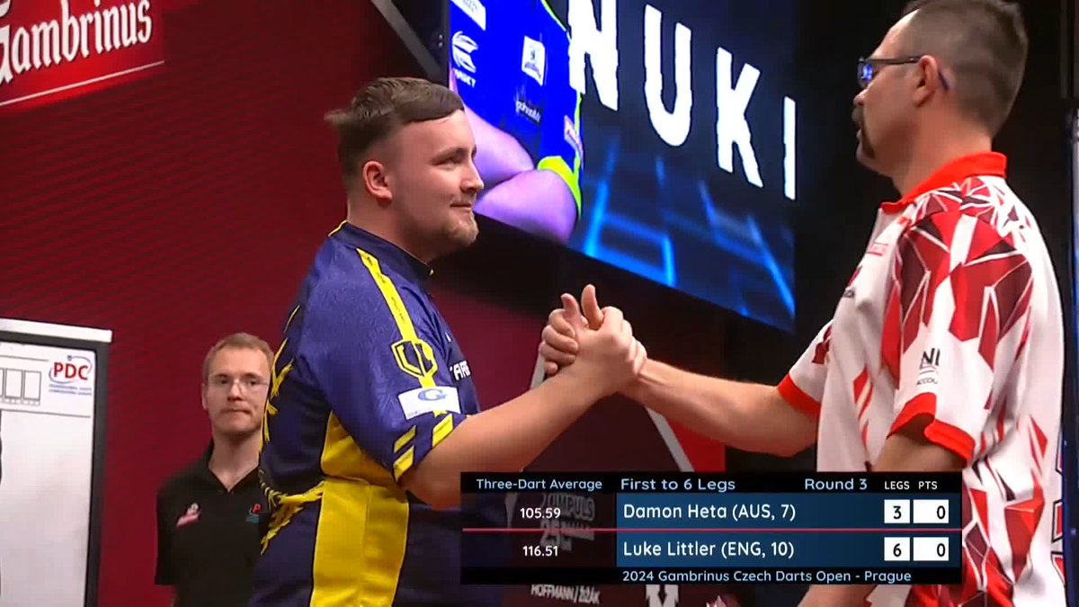 ASTONISHING FROM LITTLER! ☢️ What. A. Performance! 🤯 Luke Littler produces one of the greatest European Tour displays of all-time to defeat Damon Heta, averaging 116.51 to cap off a stunning 6-3 victory! 🔜 Luke Humphries v Gian van Veen 📺 | #ET13