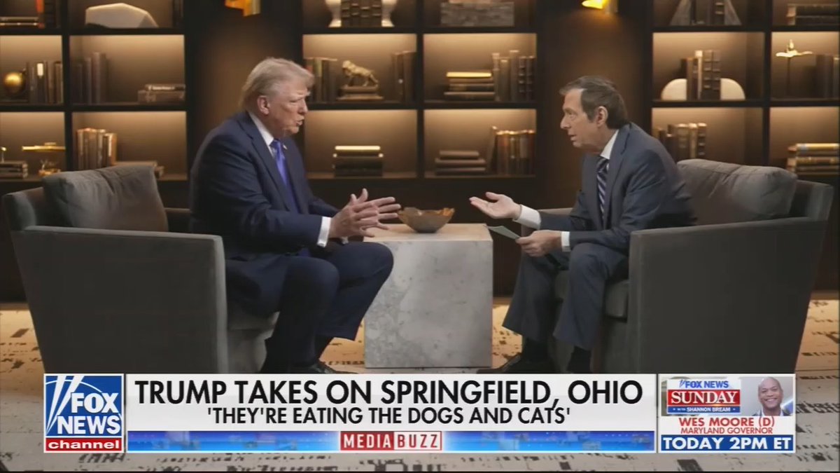 Fox host: You said ‘they're eating the dogs, they're eating the cats.’ That turned out not to be true Trump: I don't know if it's true or not Fox host: You don’t know? It’s been debunked Trump: What about the goose, the geese? What about the geese? What happened there? I have no idea. I said something