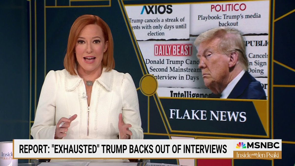 .Jen Psaki: "In a campaign where every hour of every day matters, it's notable that one candidate is falling asleep at his events, rambling about Arnold Palmer's anatomy, and avoiding basic questions. That is information that people should take into the voting booth with them."