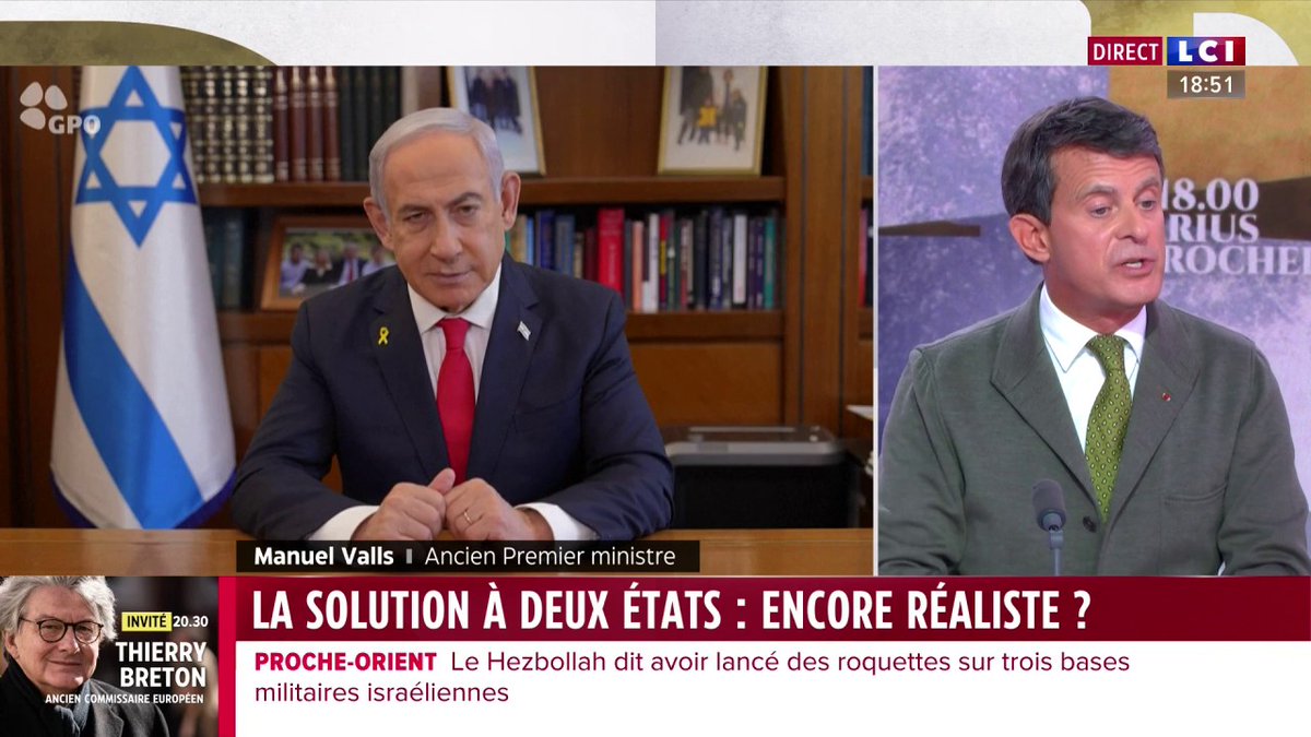 🗣️ "Il faut être capable de montrer les dents" à Vladimir Poutine, lance l'ancien Premier ministre Manuel Valls qui ajoute que "ça peut passer par envoyer des troupes au sol" en Ukraine ▶️ Darius Rochebin