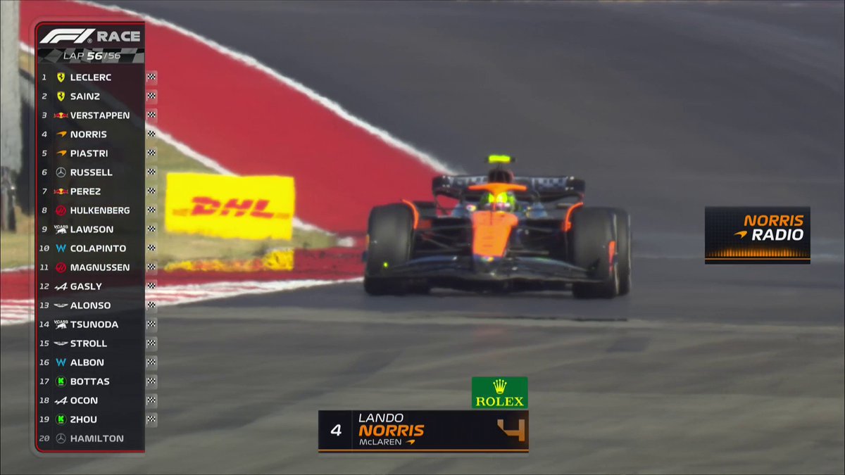 Lando and Max react as the McLaren driver's time penalty is applied down โฌ๏ธโฑ๏ธ