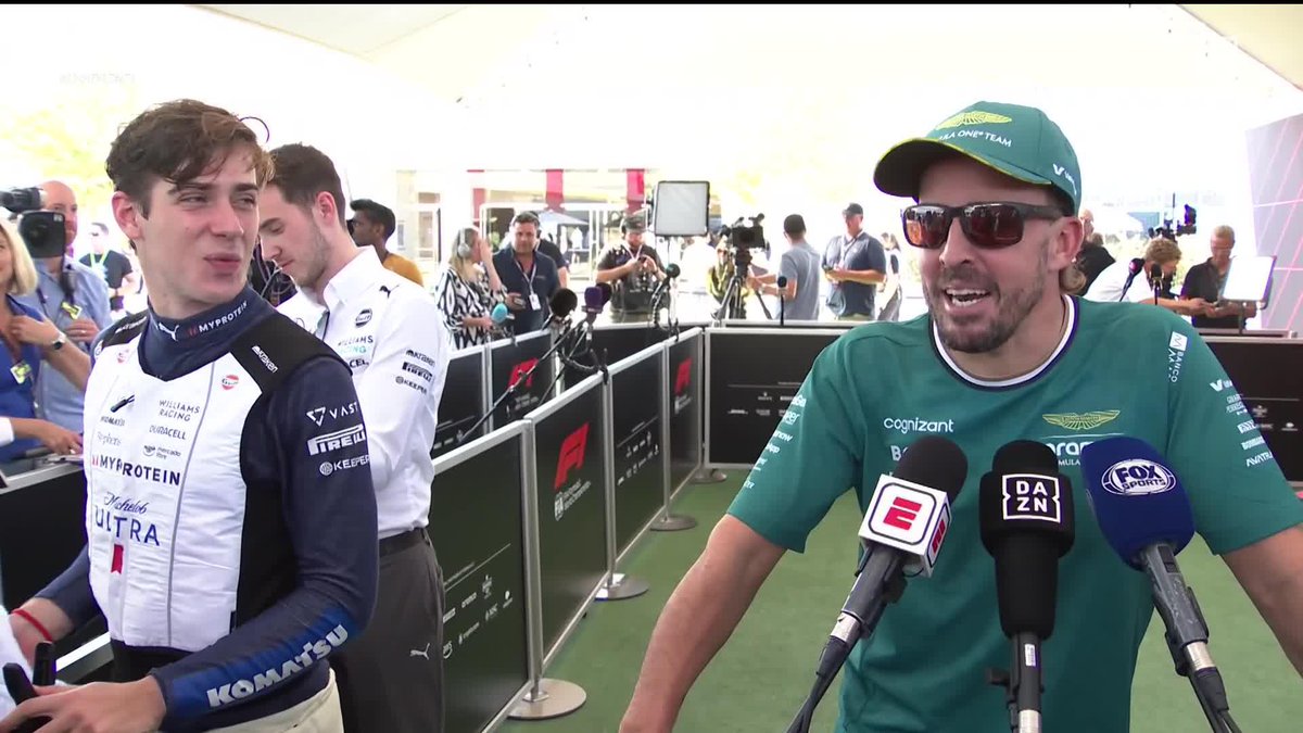 El buen rollo de Alonso y Colapinto 😂 #USADAZNF1 🇺🇸