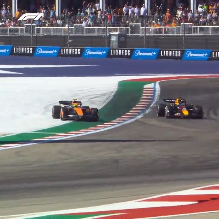 A big moment in the race and potentially the season 😮 Norris overtakes Verstappen but picks up a 5-second penalty for passing off track ✋ #F1 #USGP
