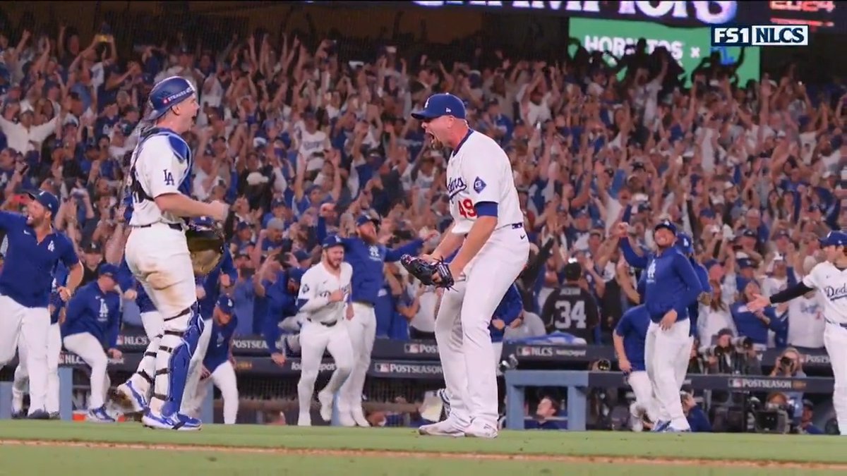 The winning moment for the Los Angeles Dodgers! #NLCS