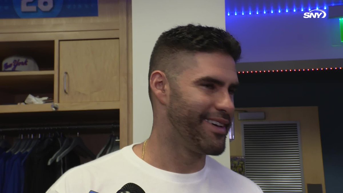 J.D. Martinez was asked if he would want to return to the Mets next season: "How can you not want to come back after the year we've had? This clubhouse is different because I felt like everyone was a family. We had our own singer, he did a great job. It was a fun year"