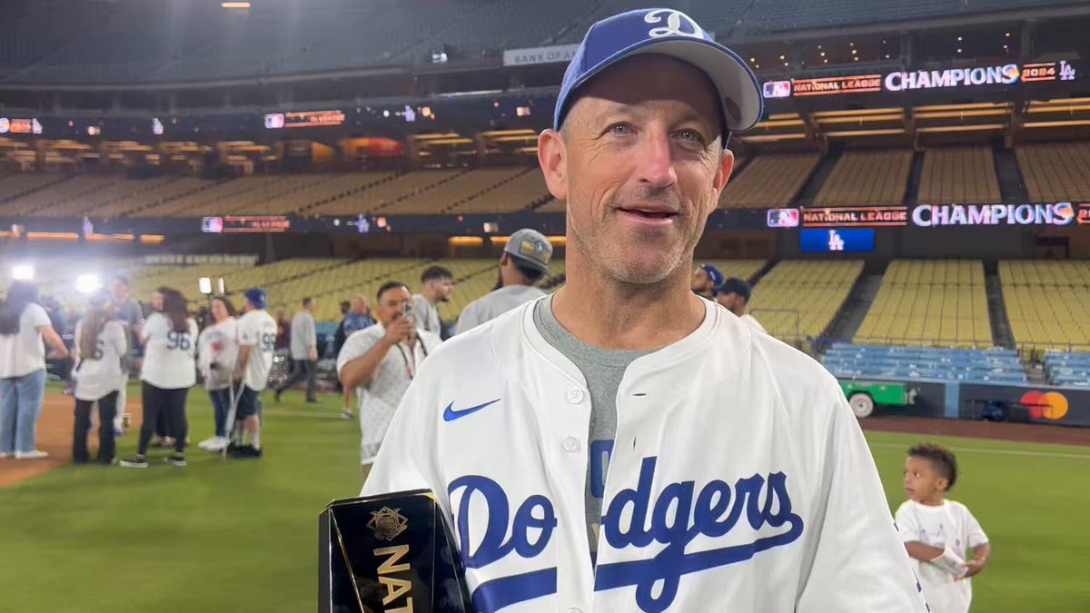 I caught up with John Edman, Tommy Edman’s father, who was tasked with holding his NLCS MVP trophy.