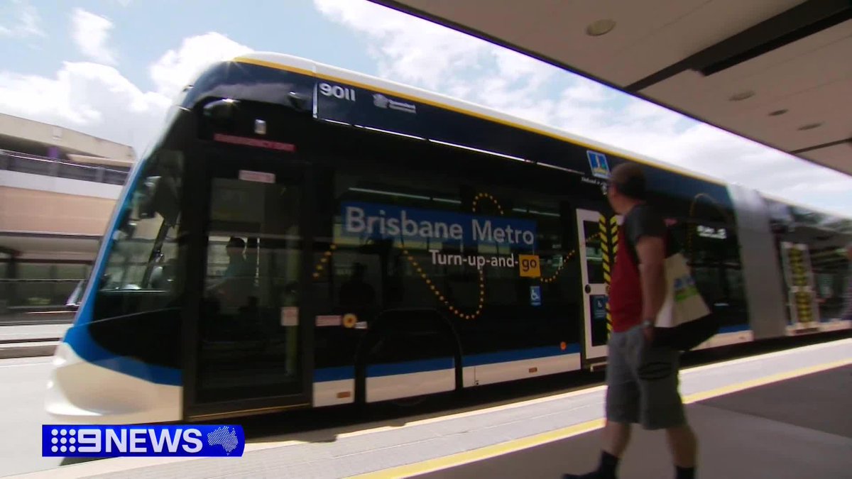 Years in the making, the Brisbane Metro has finally hit city streets, carrying paying passengers for the first time today. @Pattheheagney #9News